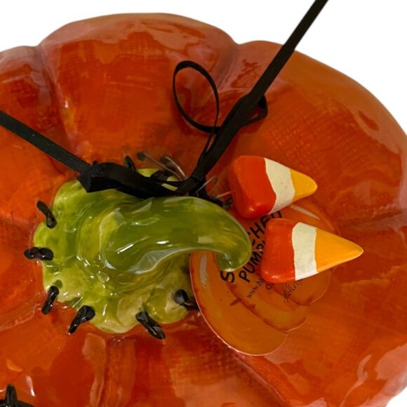 NWT! Blue Sky Stitched Jack-o’-Lantern Pumpkin Figurine - Picture 5 of 13